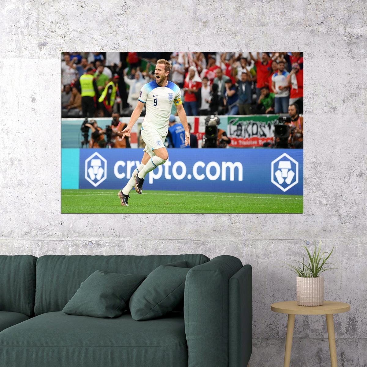 Harry Kane Goal Celebration England World Cup Poster Wall Art Print Home Wall Decor - xonomax