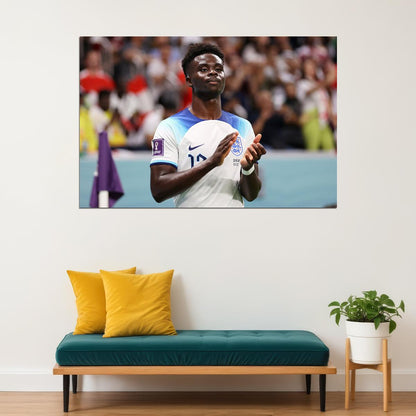 Bukayo Saka England National Team World Cup Poster Wall Art Print Home Wall Decor - xonomax