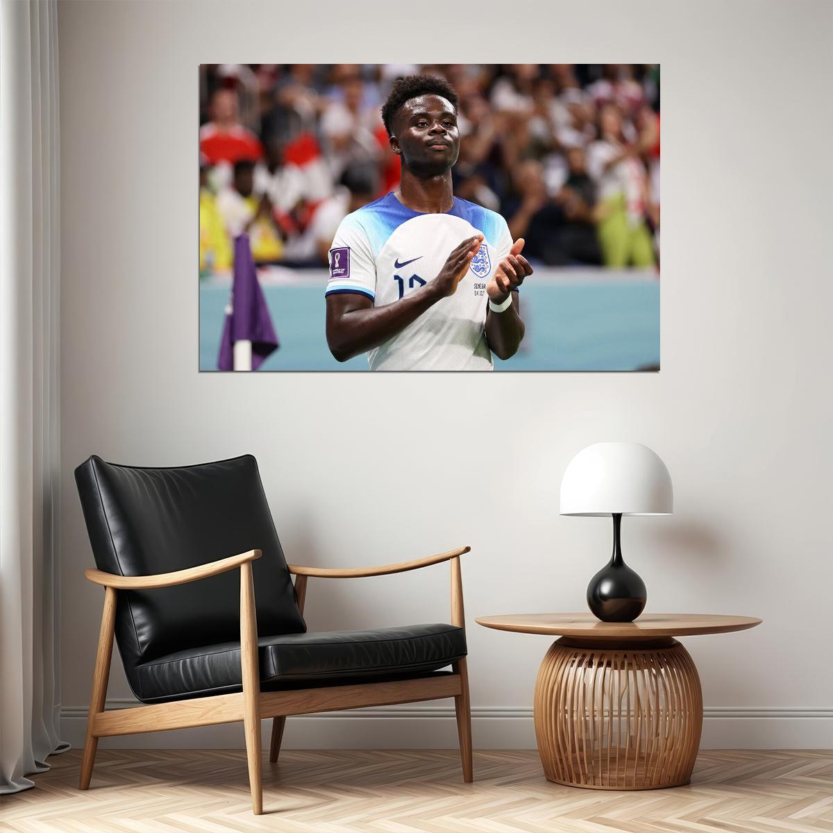 Bukayo Saka England National Team World Cup Poster Wall Art Print Home Wall Decor - xonomax