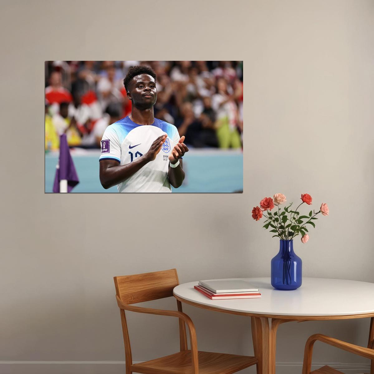 Bukayo Saka England National Team World Cup Poster Wall Art Print Home Wall Decor - xonomax