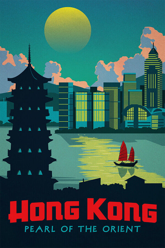 Hong Kong Travel Famous Places Tourism Country Poster Wall Art Print Home Wall Decor - xonomax