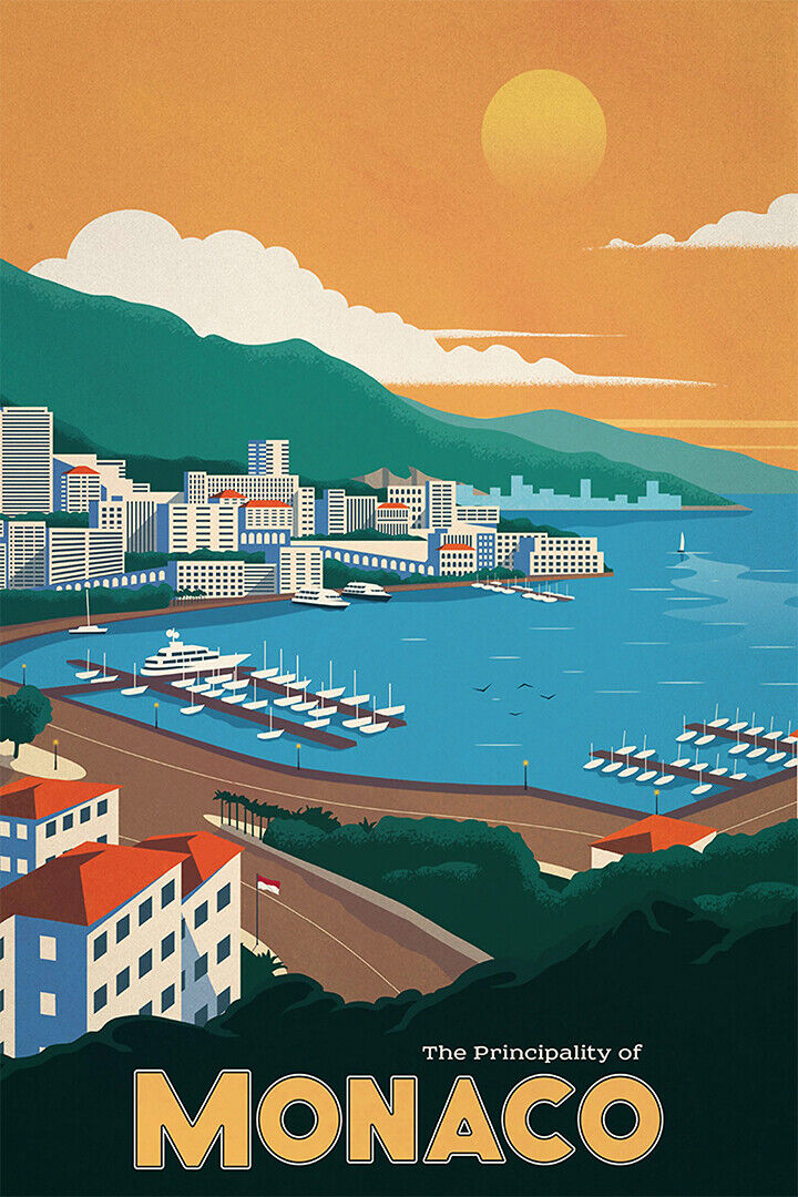 Monaco Travel Famous Places Tourism Country Poster Wall Art Print Home Wall Decor - xonomax
