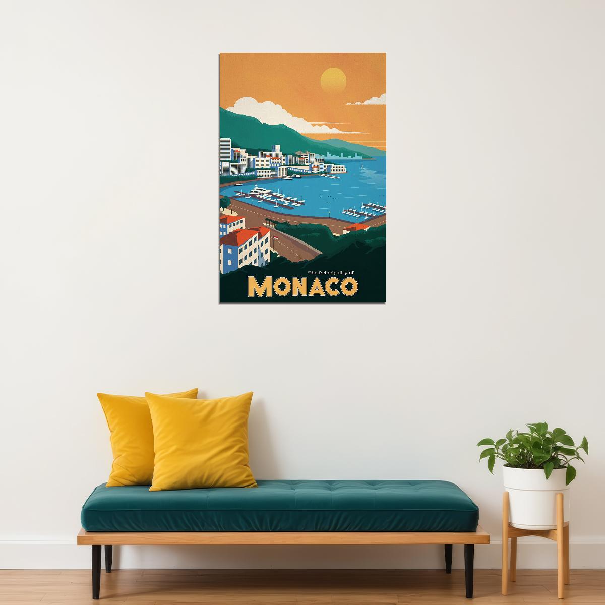 Monaco Travel Famous Places Tourism Country Poster Wall Art Print Home Wall Decor - xonomax