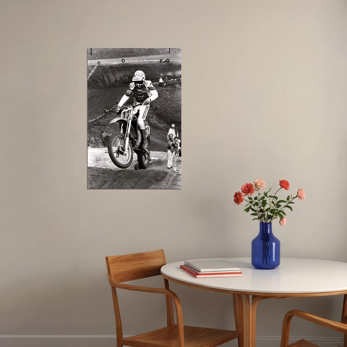 Bob Hannah Motorcycle Cross Country Driver Poster Wall Art Print Home Wall Decor - xonomax