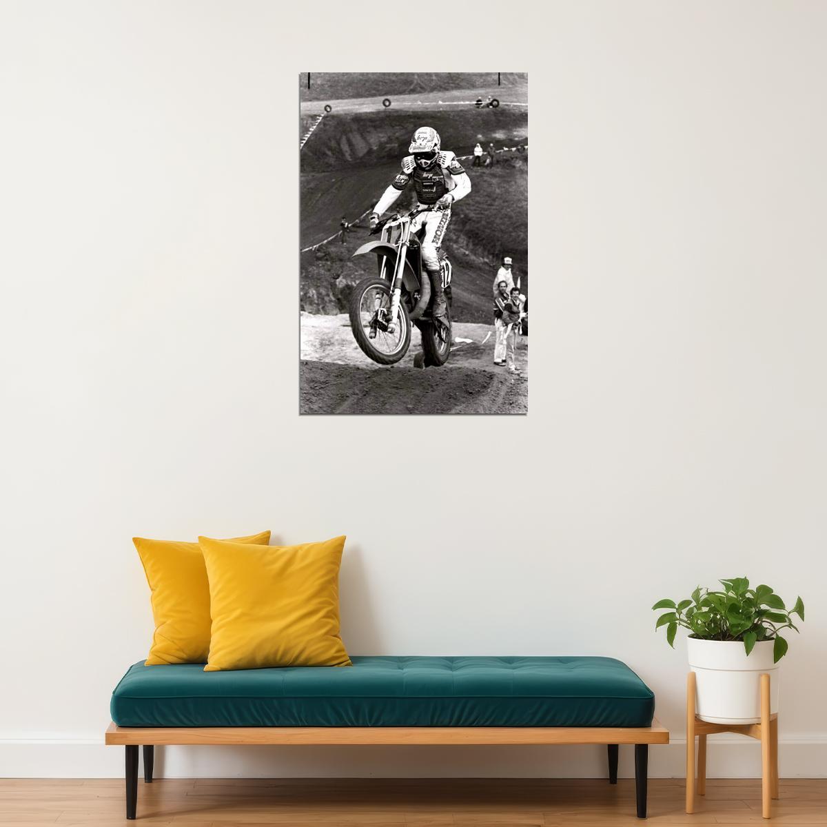 Bob Hannah Motorcycle Cross Country Driver Poster Wall Art Print Home Wall Decor - xonomax