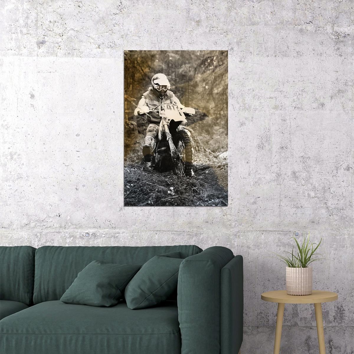 Johnnt O'mara Motorcycle Cross Country Racer Star Poster Wall Art Print Home Wall Decor