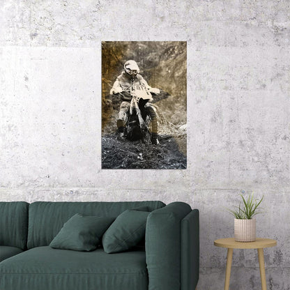 Johnnt O'mara Motorcycle Cross Country Racer Star Poster Wall Art Print Home Wall Decor