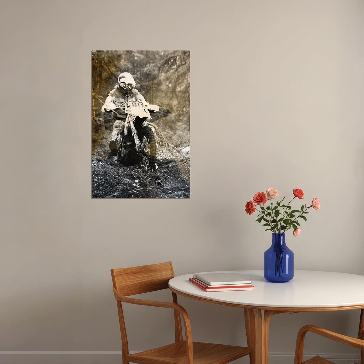 Johnnt O'mara Motorcycle Cross Country Racer Star Poster Wall Art Print Home Wall Decor
