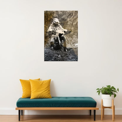 Johnnt O'mara Motorcycle Cross Country Racer Star Poster Wall Art Print Home Wall Decor
