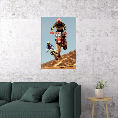 Ron Lechien Motorcycle Cross Country Racing Poster Wall Art Print Home Wall Decor