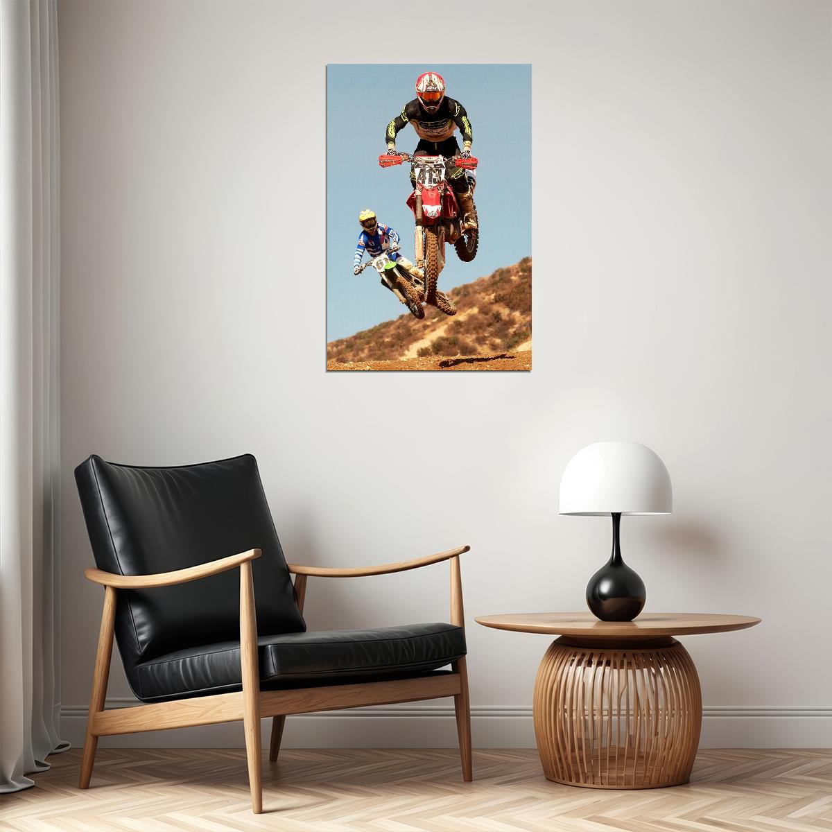 Ron Lechien Motorcycle Cross Country Racing Poster Wall Art Print Home Wall Decor