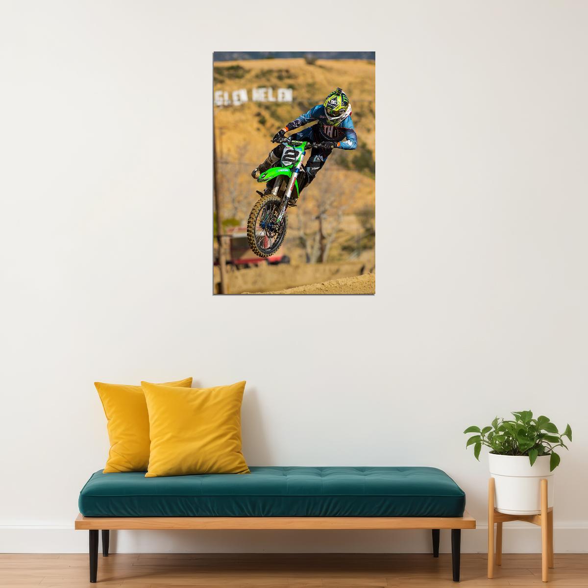 Ryan Villopoto Motorcycle Cross Country Racer Poster Wall Art Print Home Wall Decor