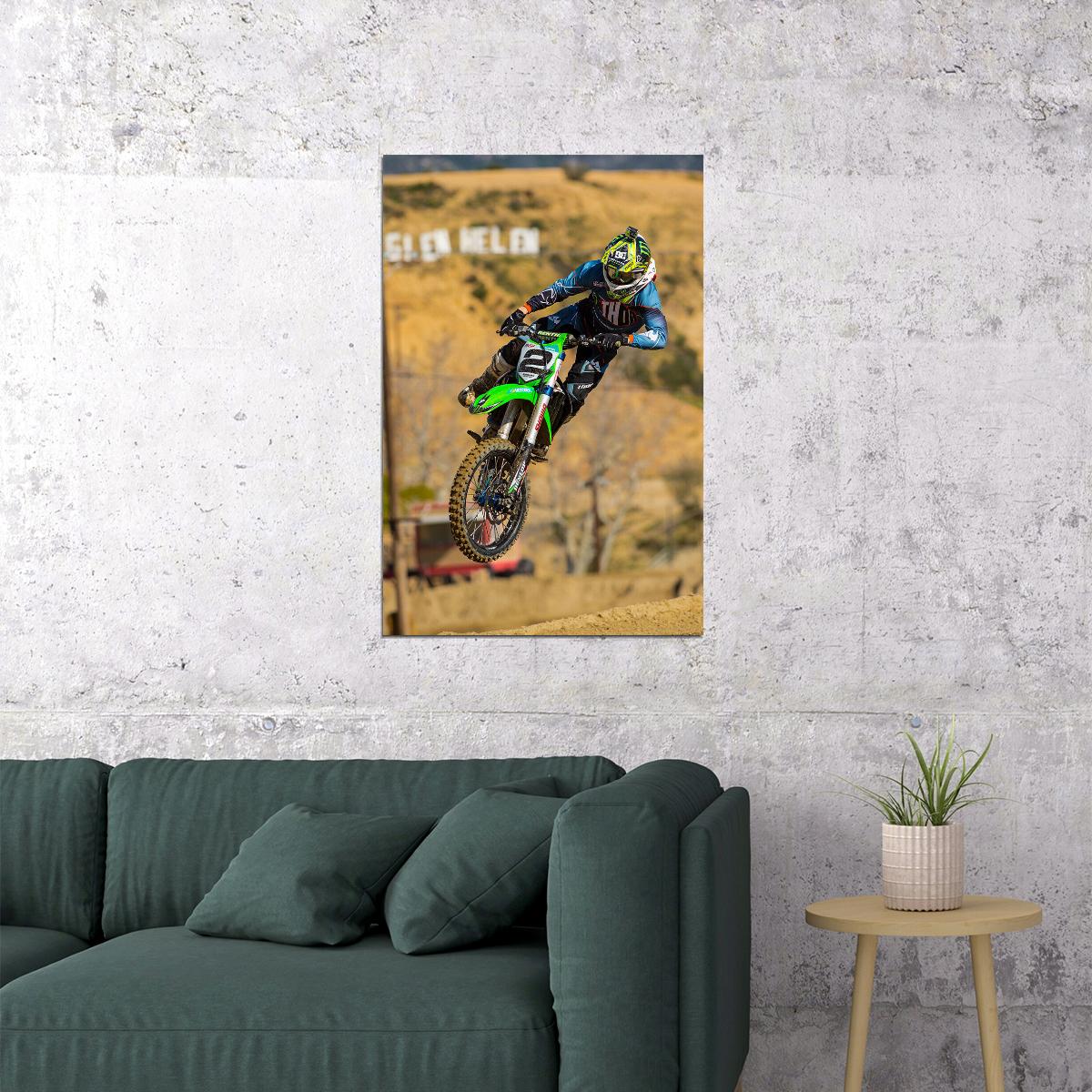 Ryan Villopoto Motorcycle Cross Country Racer Poster Wall Art Print Home Wall Decor
