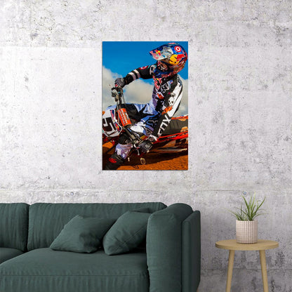 Ryan Dungey Motorcycle Cross Country Racer Poster Wall Art Print Home Wall Decor