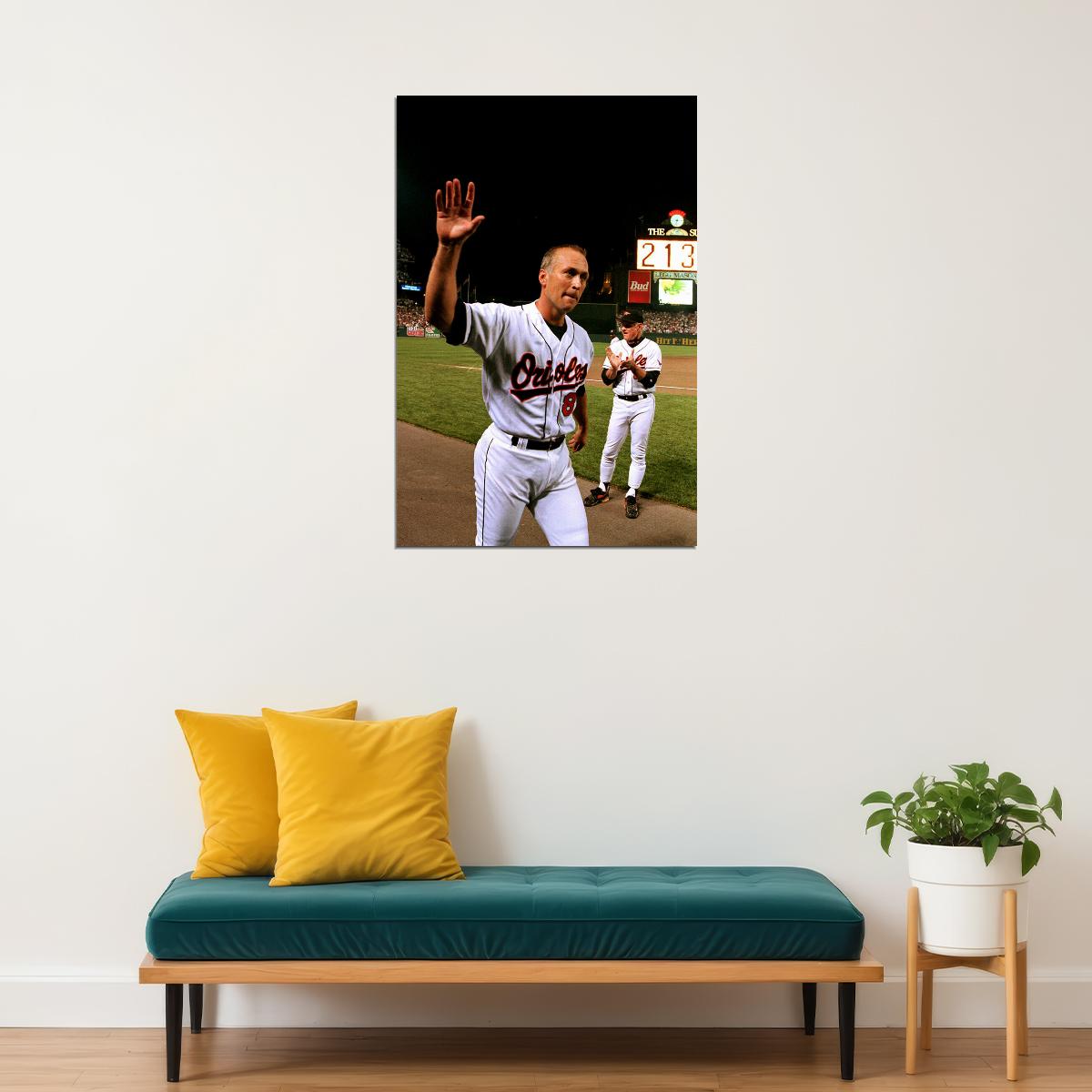 Cal Ripken Breaks Lou Gehrig Record Baseball Poster Wall Art Print Home Wall Decor - xonomax