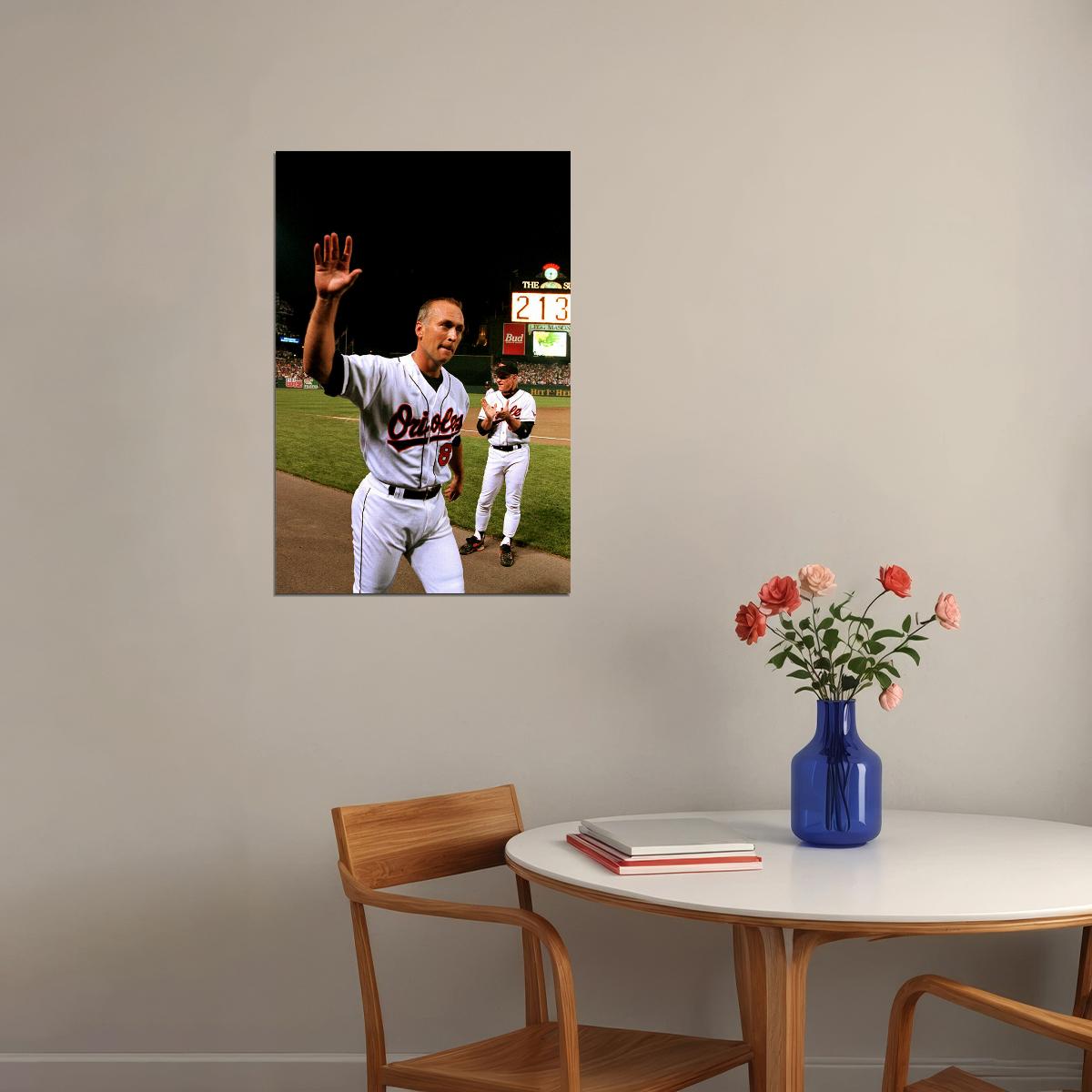 Cal Ripken Breaks Lou Gehrig Record Baseball Poster Wall Art Print Home Wall Decor - xonomax