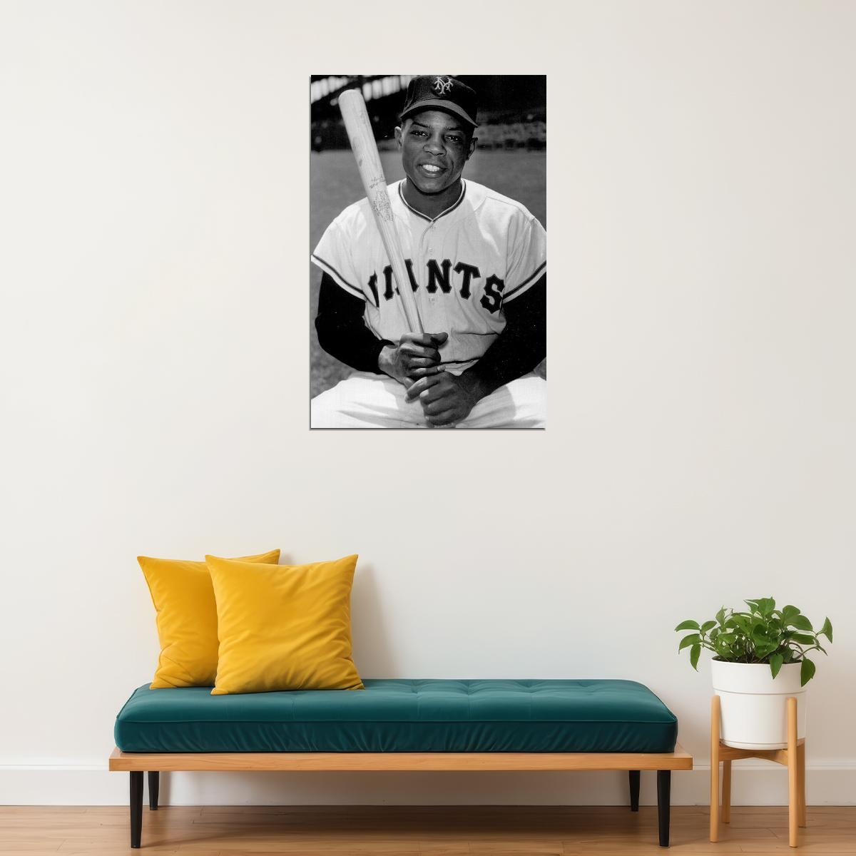 Willie Mays The Catch Baseball Sports Star Poster Wall Art Print Home Wall Decor - xonomax