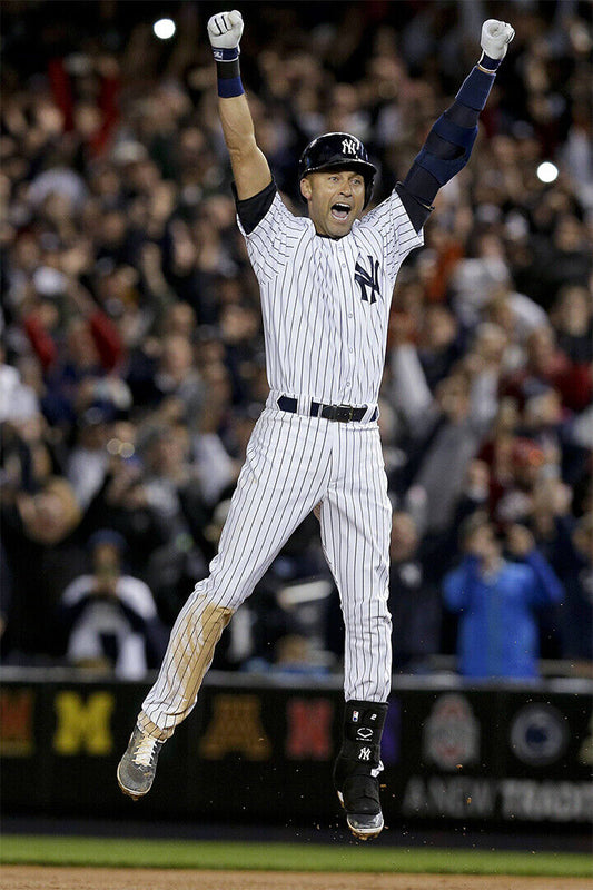 Derek Jeter Final At Bat Yankee Stadium Baseball Poster Wall Art Print Home Wall Decor - xonomax