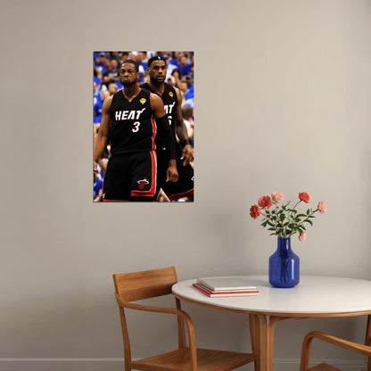 Dwayne Wade Assist To Lebron James Basketball Poster Wall Art Print Home Wall Decor - xonomax