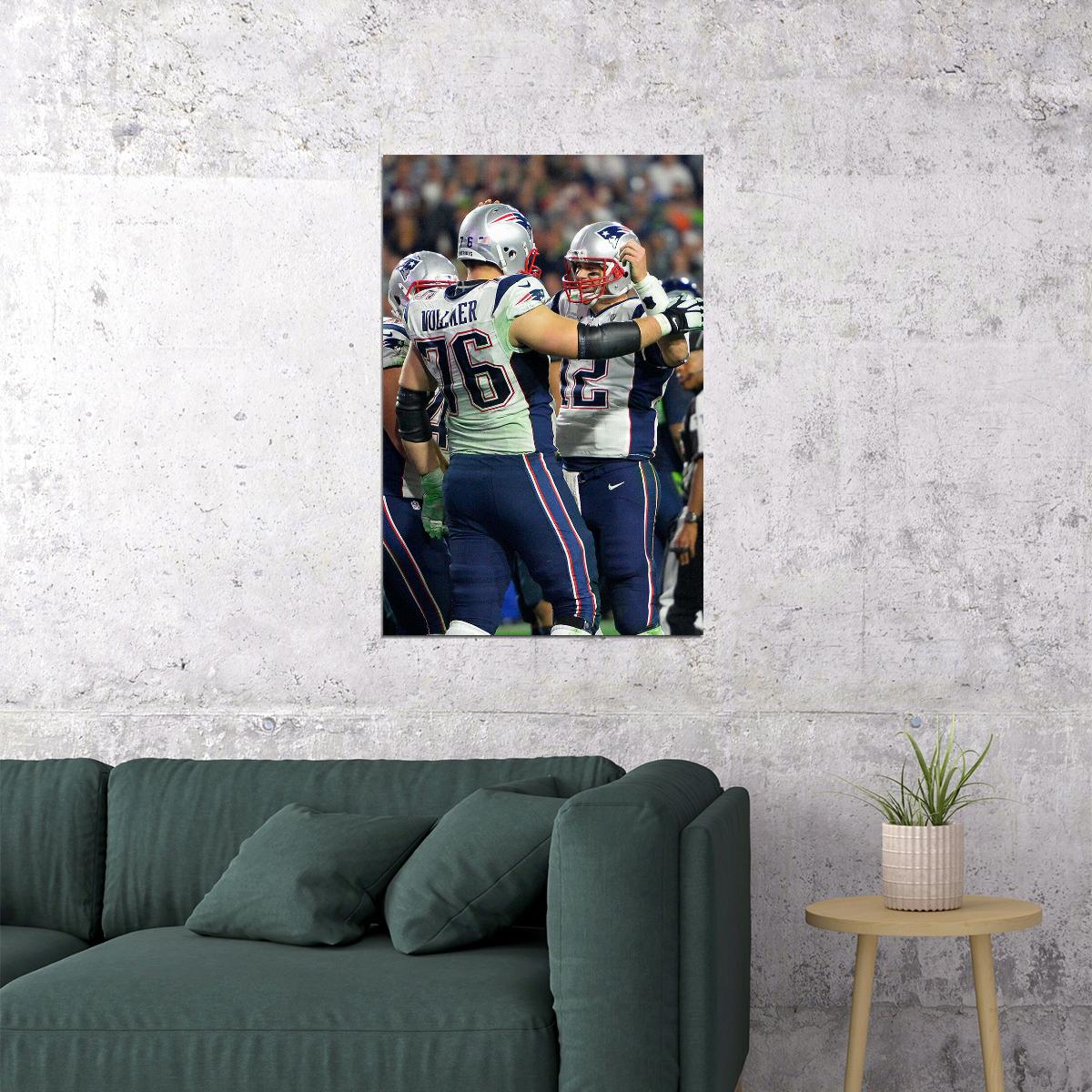 Tom Brady Celebrity American Football Sports Poster Wall Art Print Home Wall Decor