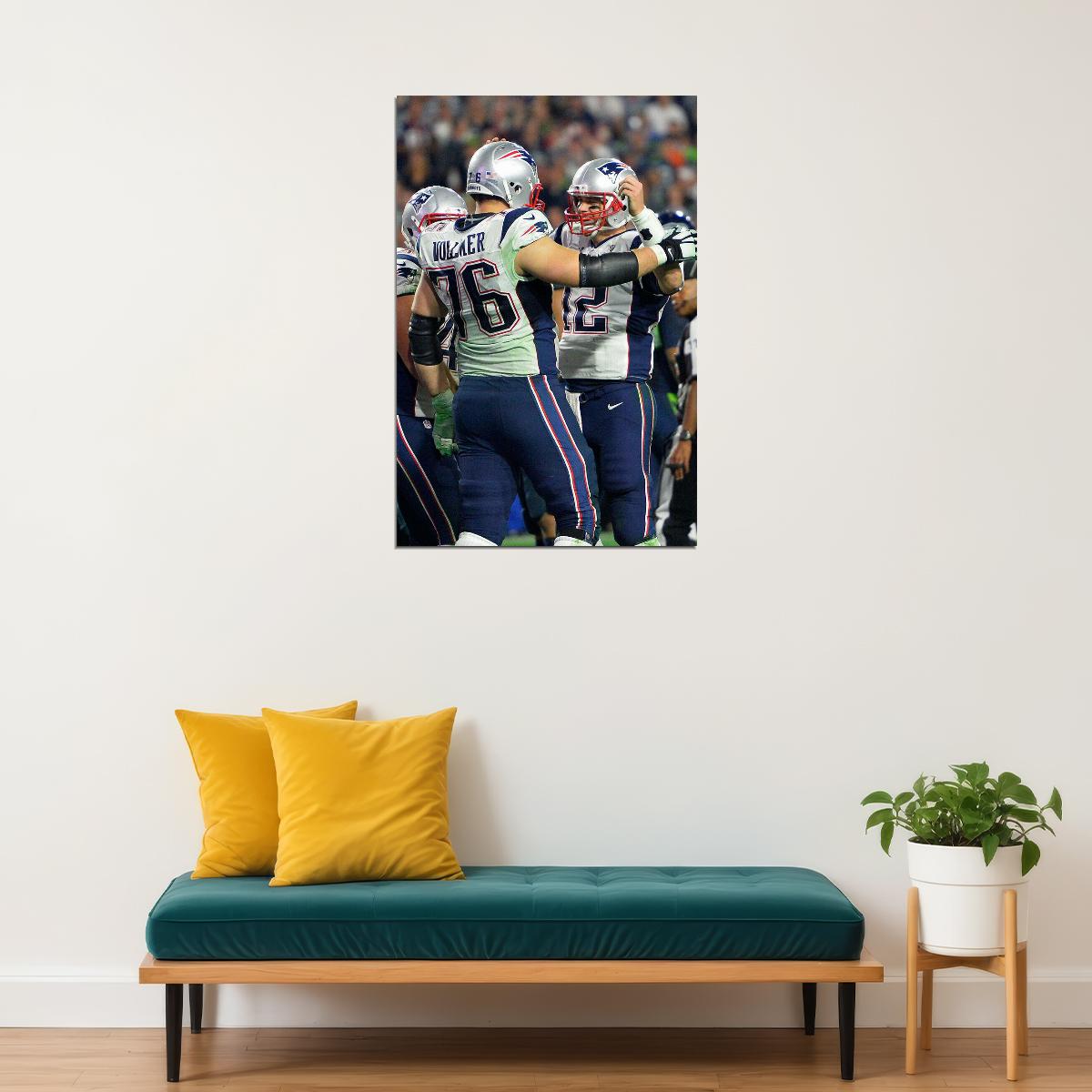 Tom Brady Celebrity American Football Sports Poster Wall Art Print Home Wall Decor
