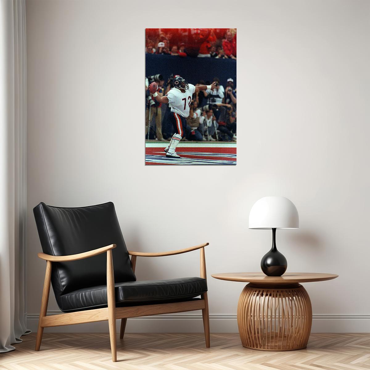 William The Refrigerator Perry Football Poster Wall Art Print Home Wall Decor - xonomax