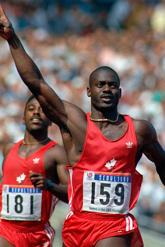 Ben Johnson Wins Gold Tainted Sports Poster Wall Art Print Home Wall Decor - xonomax