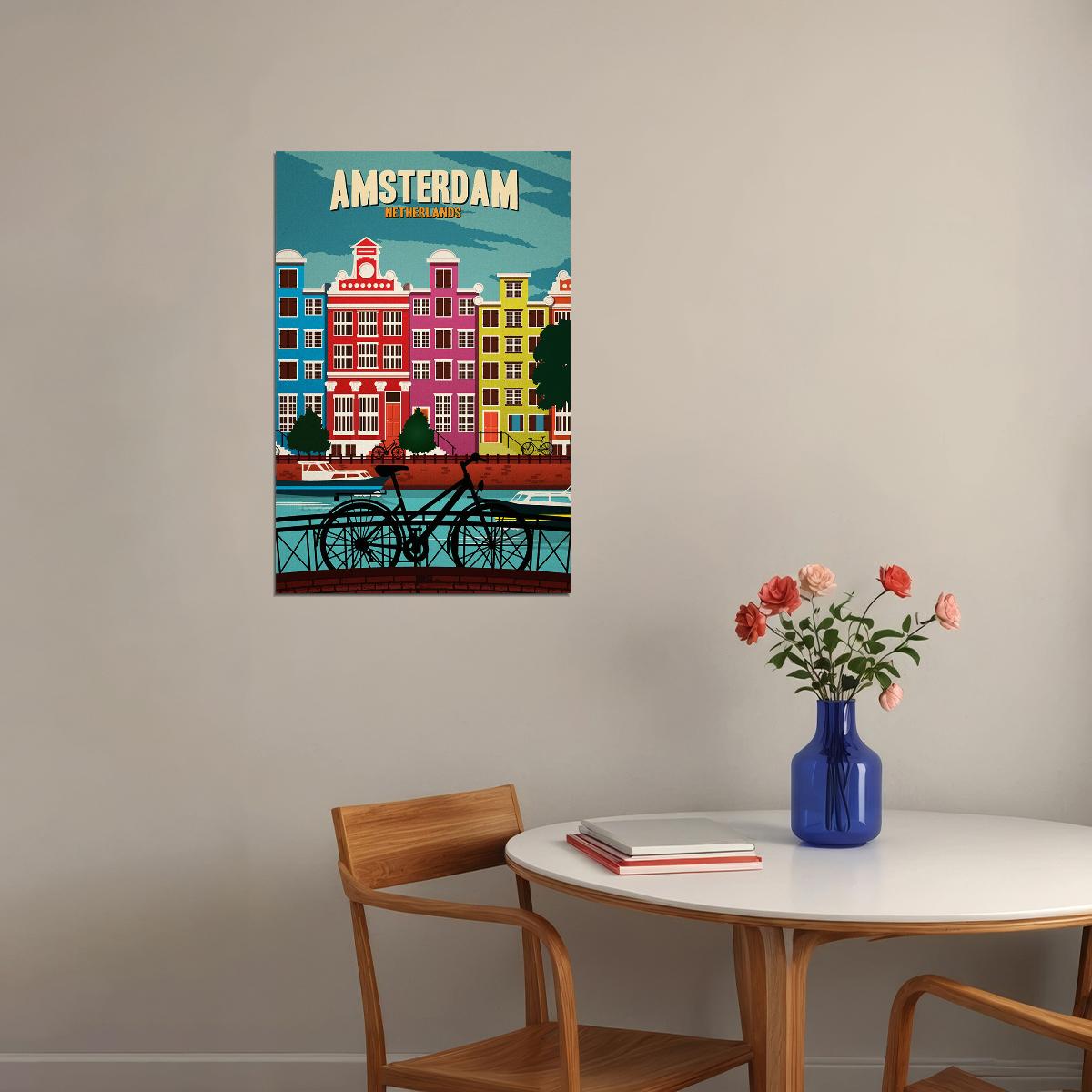 Amsterdam Travel Famous Places Tourism Country Poster Wall Art Print Home Wall Decor - xonomax
