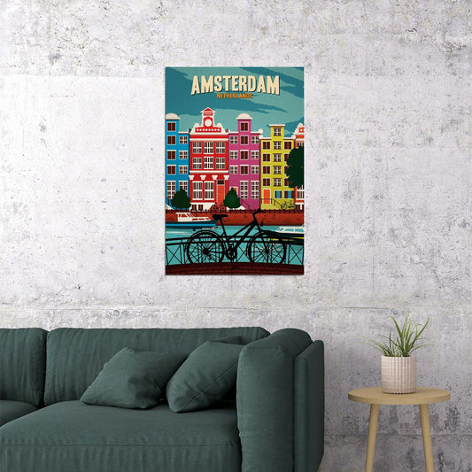 Amsterdam Travel Famous Places Tourism Country Poster Wall Art Print Home Wall Decor - xonomax
