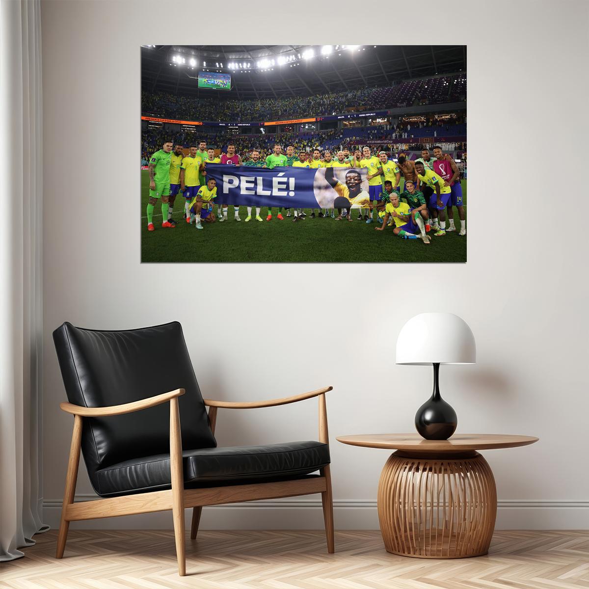 Pele Brazil National Football Team World Cup Poster Wall Art Print Home Wall Decor - xonomax