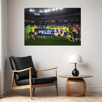 Pele Brazil National Football Team World Cup Poster Wall Art Print Home Wall Decor - xonomax