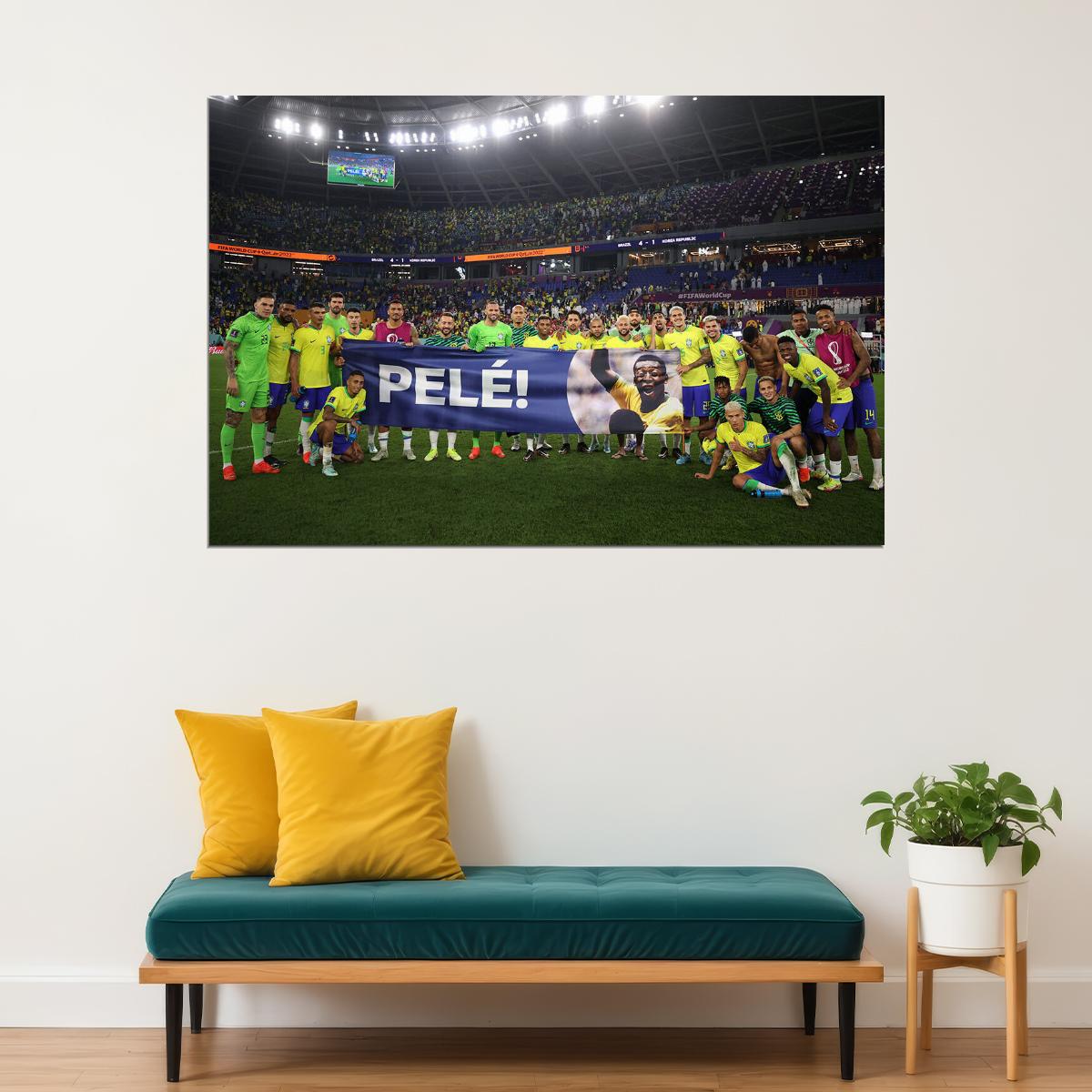 Pele Brazil National Football Team World Cup Poster Wall Art Print Home Wall Decor - xonomax