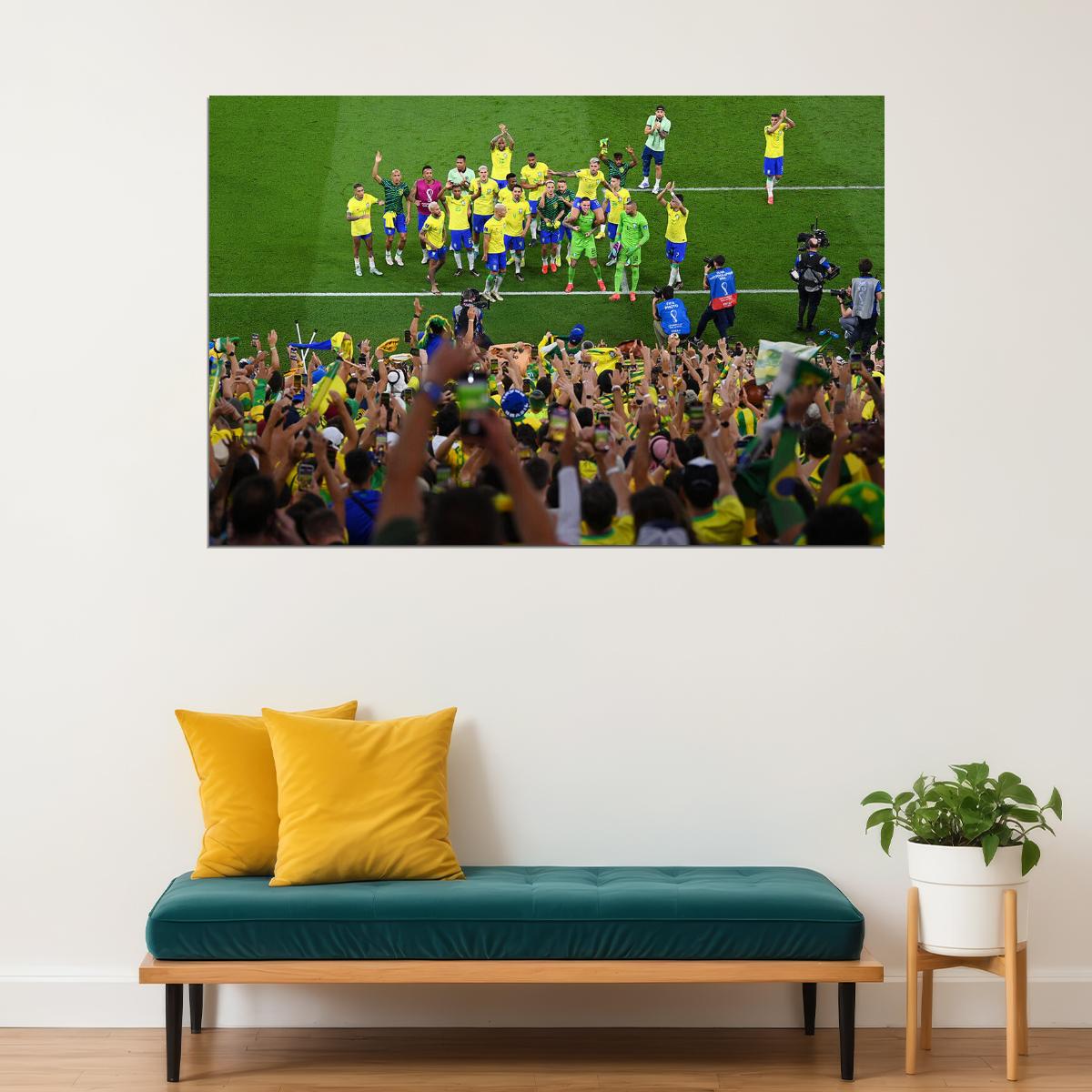Brazil National Team Celebration World Cup Fans Poster Wall Art Print Home Wall Decor - xonomax