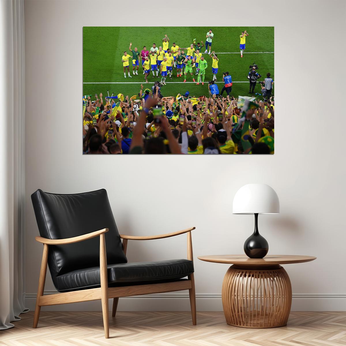 Brazil National Team Celebration World Cup Fans Poster Wall Art Print Home Wall Decor - xonomax