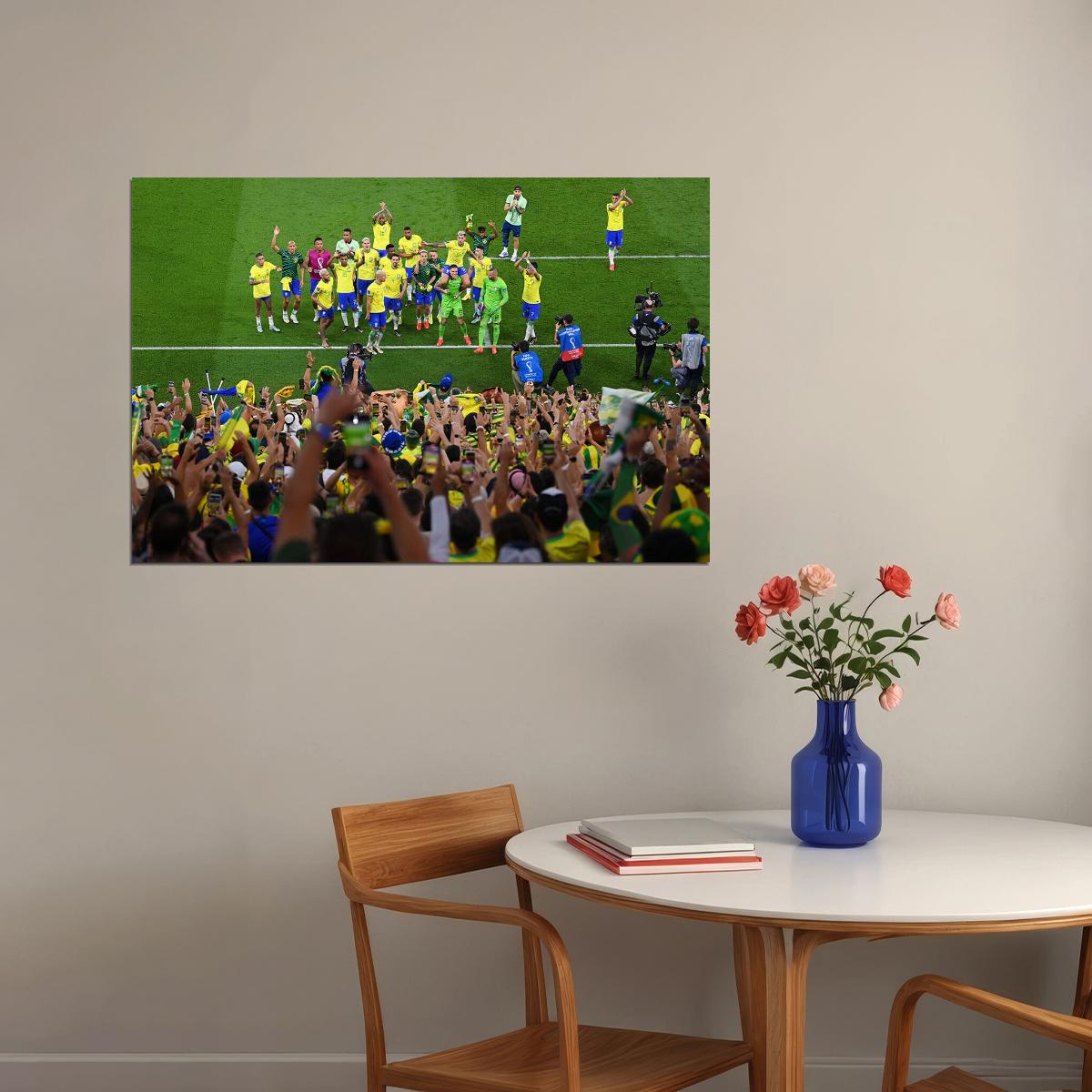 Brazil National Team Celebration World Cup Fans Poster Wall Art Print Home Wall Decor - xonomax