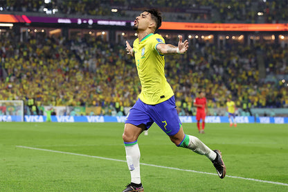 Lucas Paqueta Goal Celebration Brazil World Cup Fans Poster Wall Art Print Home Wall Decor - xonomax
