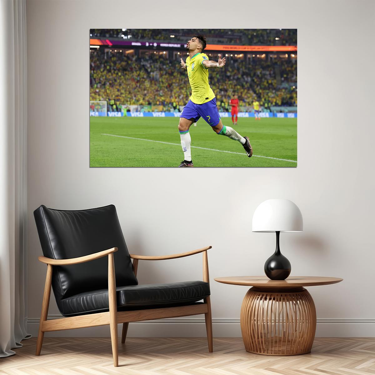 Lucas Paqueta Goal Celebration Brazil World Cup Fans Poster Wall Art Print Home Wall Decor - xonomax