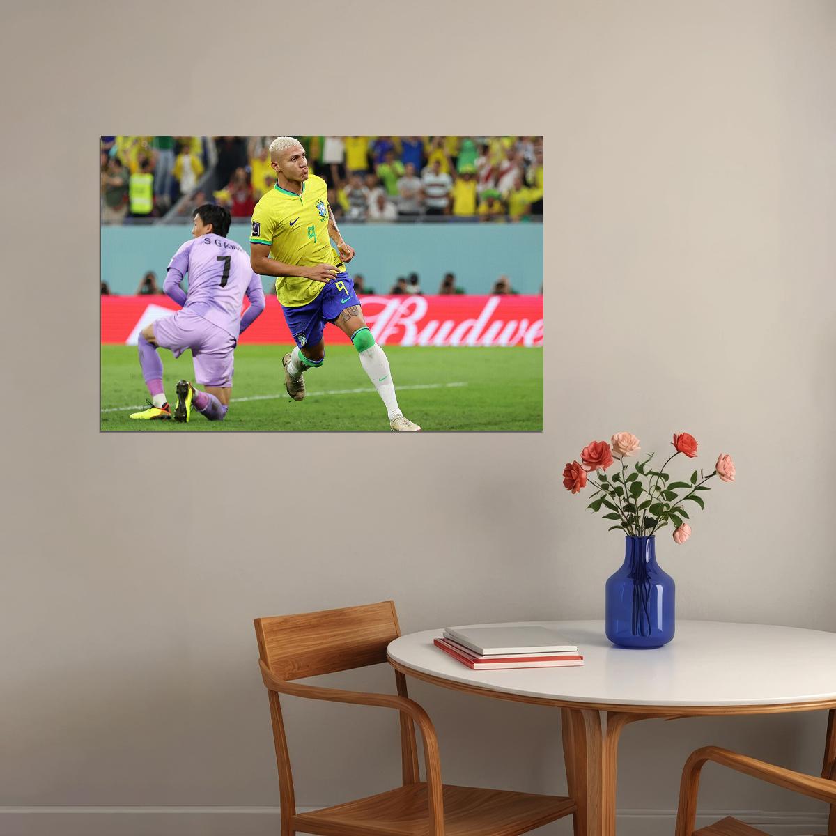 Richarlison Goal Celebration Brazil World Cup Poster Wall Art Print Home Wall Decor - xonomax