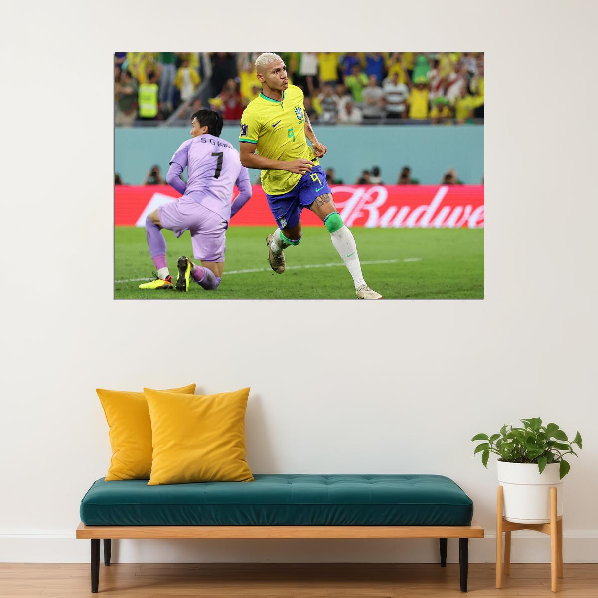 Richarlison Goal Celebration Brazil World Cup Poster Wall Art Print Home Wall Decor - xonomax
