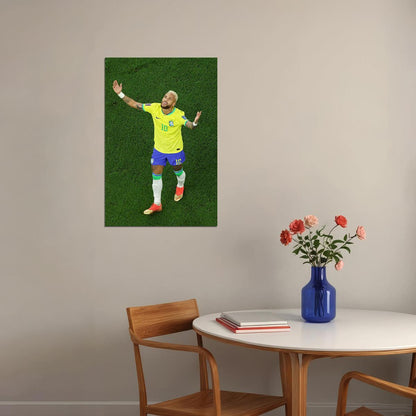 Neymar Goal Celebration Brazil World Cup Fans Poster Wall Art Print Home Wall Decor - xonomax