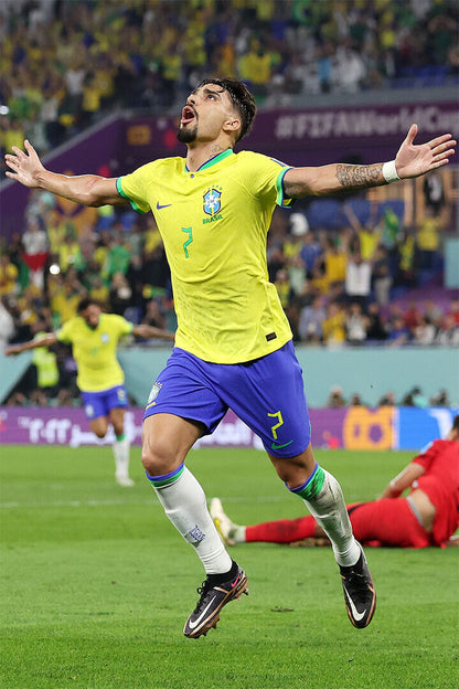 Lucas Paqueta Goal Celebration Brazil World Cup Poster Wall Art Print Home Wall Decor - xonomax