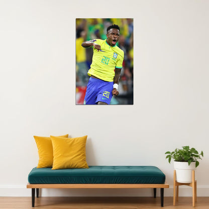 Vini Jr Brazil National Football Team World Cup Poster Wall Art Print Home Wall Decor - xonomax