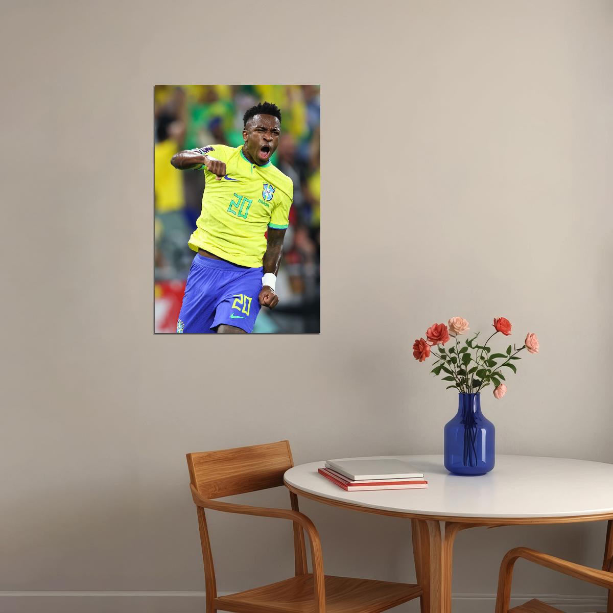 Vini Jr Brazil National Football Team World Cup Poster Wall Art Print Home Wall Decor - xonomax