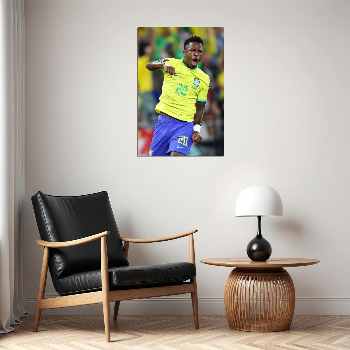 Vini Jr Brazil National Football Team World Cup Poster Wall Art Print Home Wall Decor - xonomax