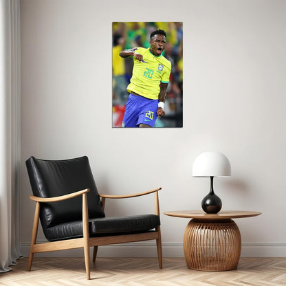 Vini Jr Brazil National Football Team World Cup Poster Wall Art Print Home Wall Decor - xonomax