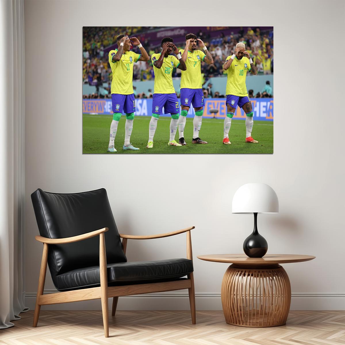 Brazil National Team Goal Celebration World Cup Poster Wall Art Print Home Wall Decor - xonomax
