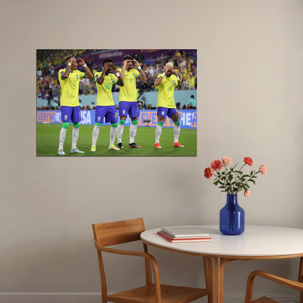Brazil National Team Goal Celebration World Cup Poster Wall Art Print Home Wall Decor - xonomax