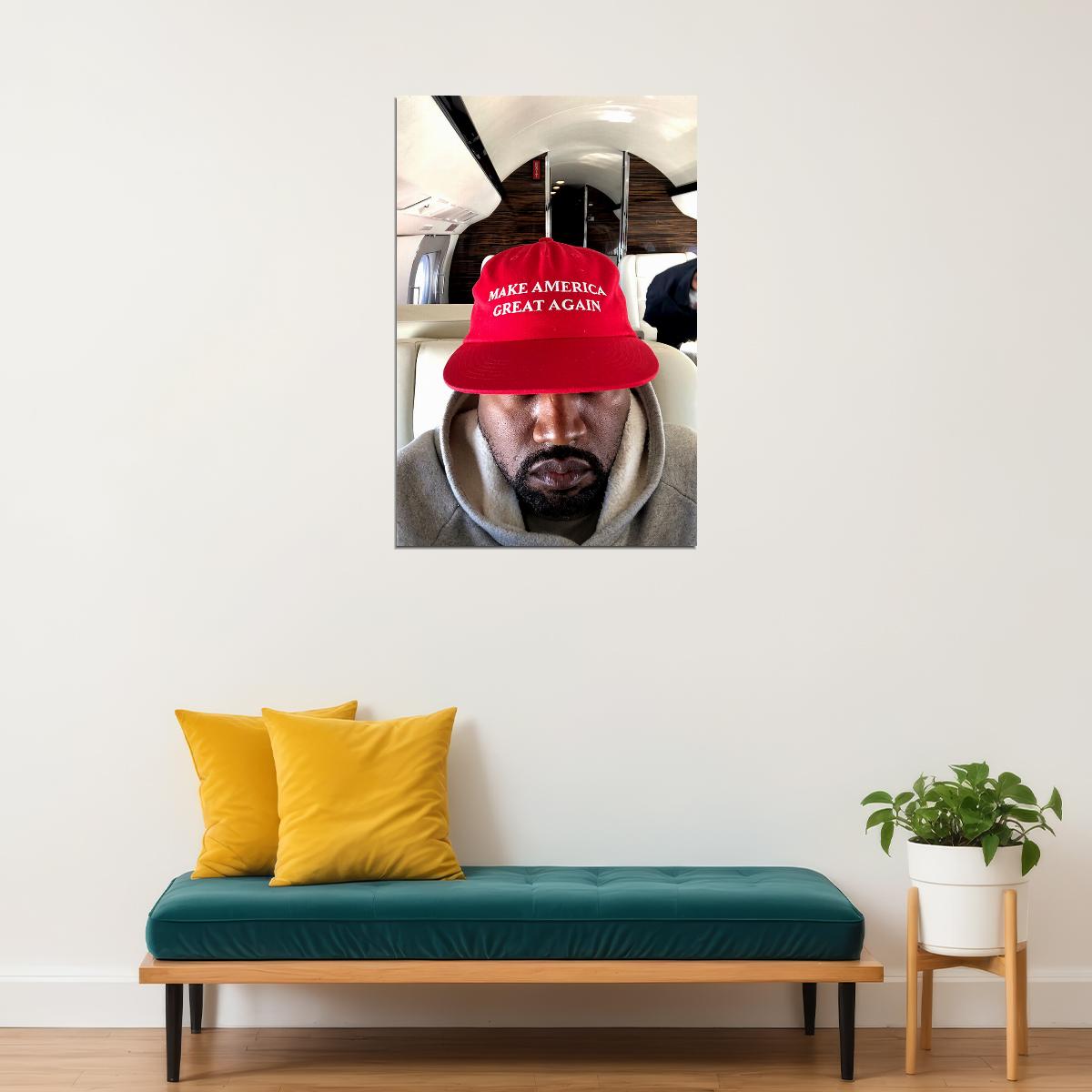 Kayne West Maga Celebrity Rap Music Singer Poster Wall Art Print Home Wall Decor - xonomax