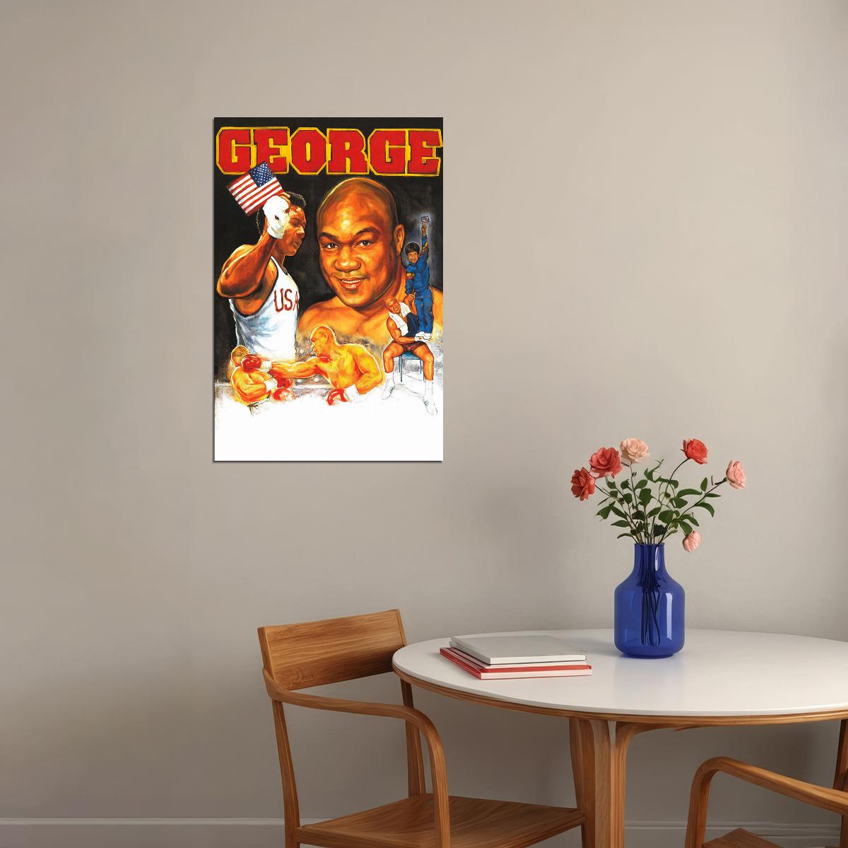George Foreman Usa Boxing Athlete Poster Wall Art Print Home Wall Decor - xonomax