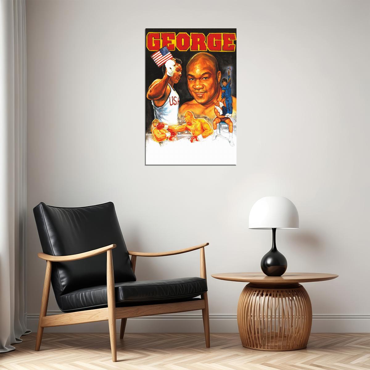 George Foreman Usa Boxing Athlete Poster Wall Art Print Home Wall Decor - xonomax